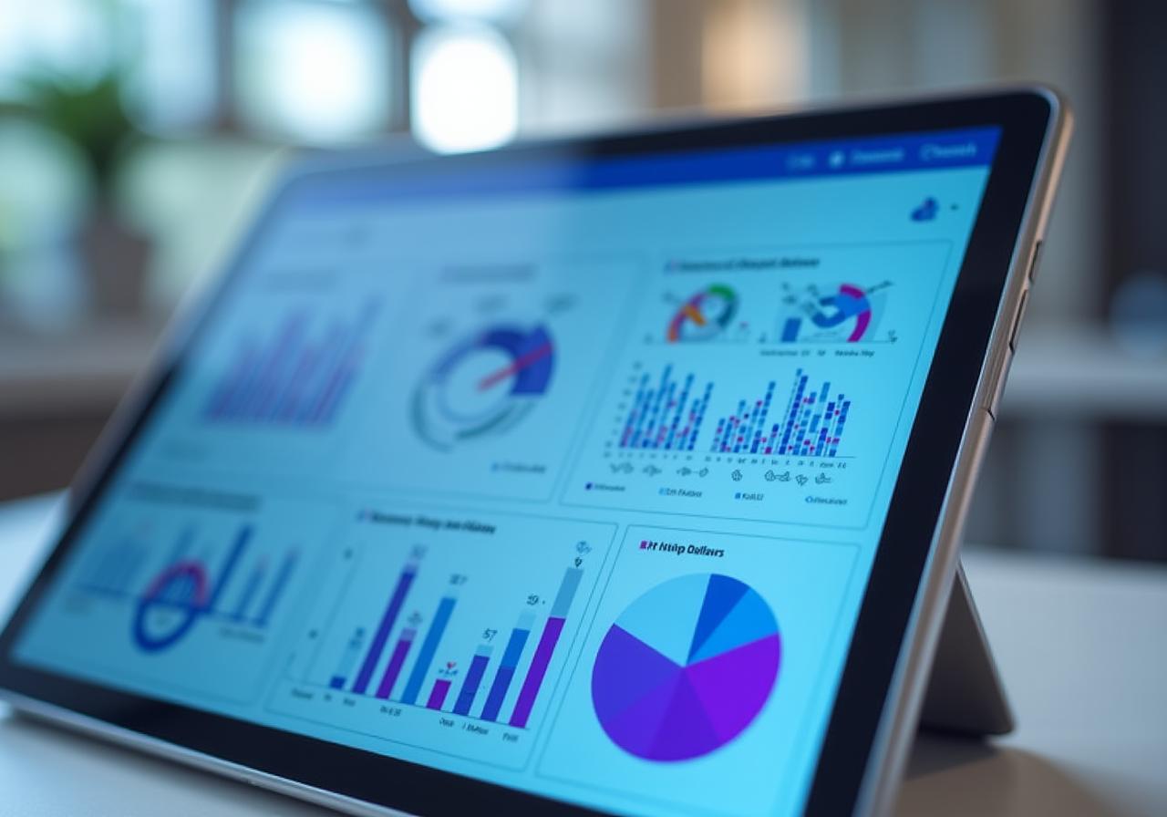 Modern HRIS Dashboard interface op een tablet